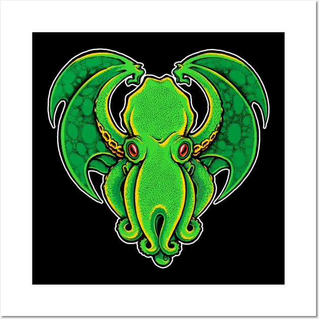 Heart Shaped Cthulhu Wall Art by DeadMonkeyShop